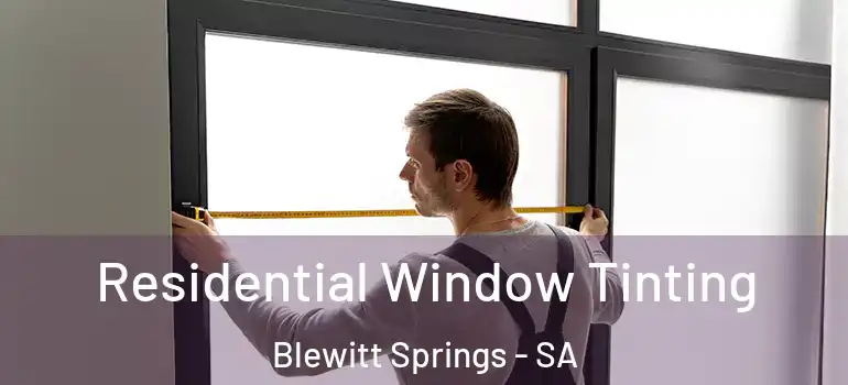 Residential Window Tinting Blewitt Springs - SA